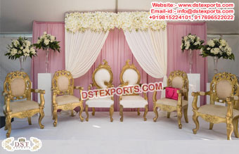 Stylish Asian Wedding Stage Chairs Set