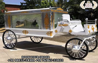 White Horse Driven Funeral Chariot for Sale